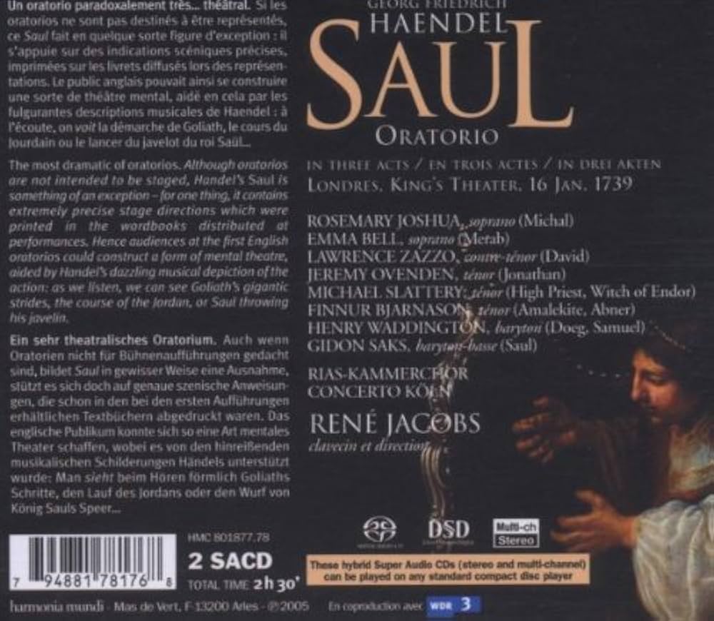 (CD)ヘンデル:「サウル」 (2CD) [Import] (SAUL (HYBRID) (HYBR))／Handel、Joshua、Bell、Riac、Cto Koln、Jacobs Henry Waddington, Handel, George Frederick, Rene Jacobs
